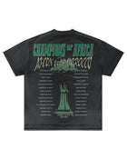 Back of black Senegal AFCON T-shirt with green tournament graphic by MADEBYFUTBOL