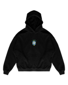 Black Brazil hoodie with chest crest by MADEBYFUTBOL