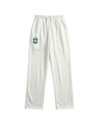 White Brazil sweatpants with crest by MADEBYFUTBOL
