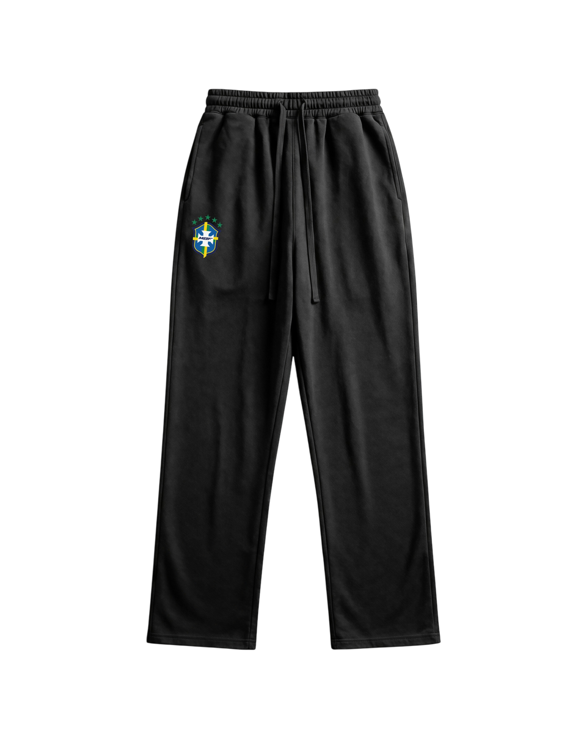 Black Brazil sweatpants with crest by MADEBYFUTBOL