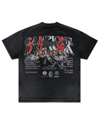 Back of dark Kaka Milan T-shirt with championship graphic by MADEBYFUTBOL